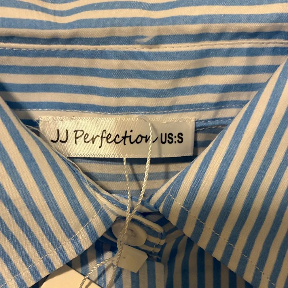 Striped Blue and White Blouse